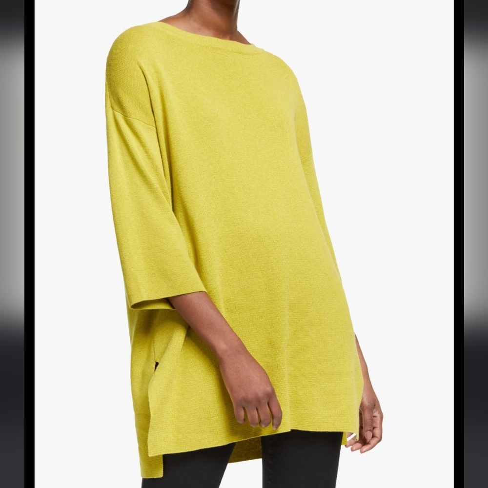 EILEEN FISHER Women's Fern Dropped-Shoulder Silk-Blend Tunic S/M